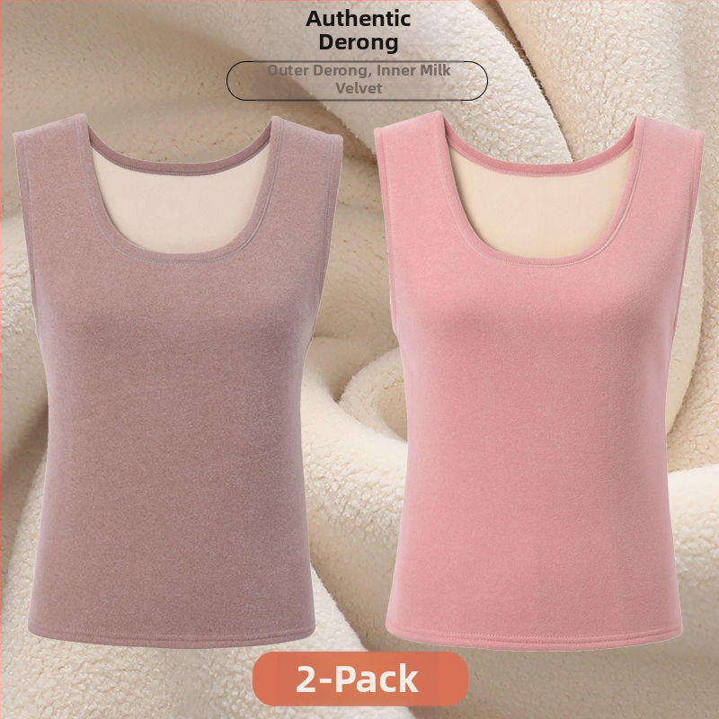 Női varrat nélküli mellény Derong akrilból, kerek nyakú, téli, közepes vastagságú 141–160 g/m²