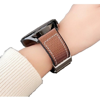 Okosóraszíj vászonból és bőr betéttel, mágneses csattal, 20/22 mm, Huawei kompatibilis