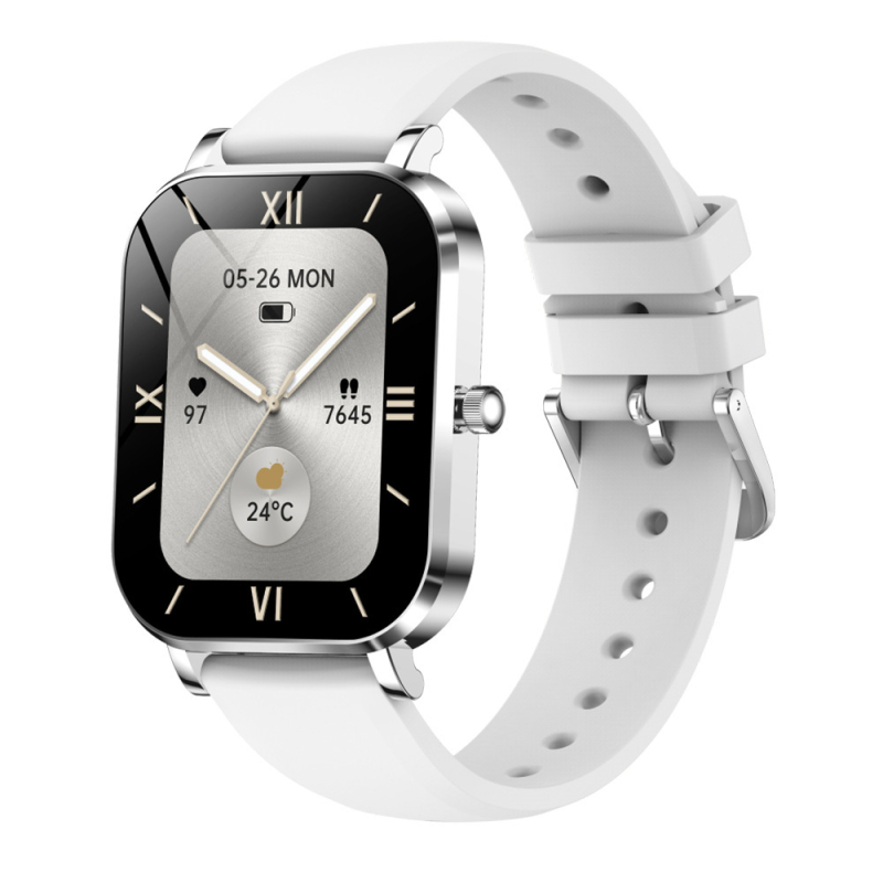 MK90 okosóra ultra vékony dizájnnal, Bluetooth hívások, szívritmus-monitorozás, vérnyomás-mérés, alvásfigyelés, 7–14 napos akkumulátor-élettartam