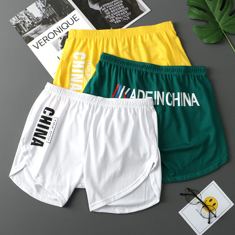 Férfi pamut nyomtatott boxeralsó - lélegző, középmagasságú derék, egyszerű szövés, 100% pamut