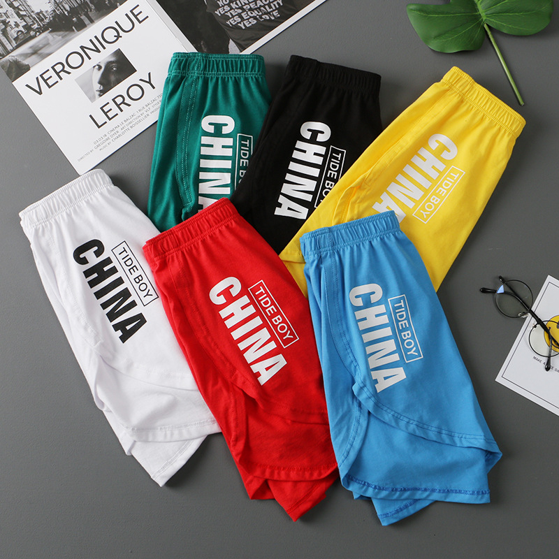 Férfi pamut nyomtatott boxeralsó - lélegző, középmagasságú derék, egyszerű szövés, 100% pamut