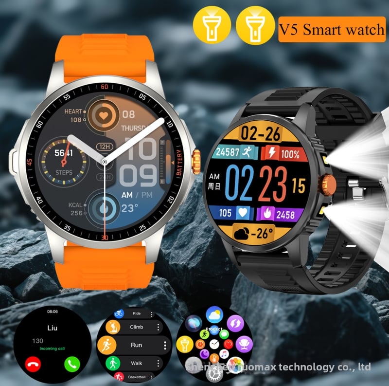 Smartwatch V5 με κλήσεις Bluetooth, παρακολούθηση καρδιακού ρυθμού, οξυγόνο αίματος, παρακολούθηση ύπνου και μέτρηση βημάτων