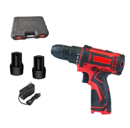 Bormașină/șurubelniță fără fir de 12V, cu viteză variabilă continuă, baterie Li-ion reîncărcabilă, motor cu perii, înainte și înapoi