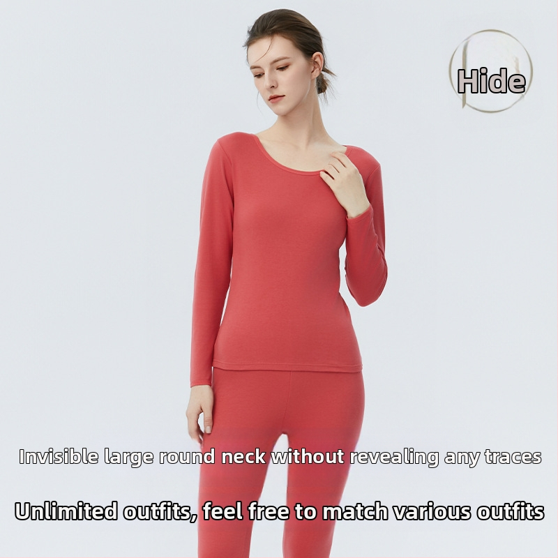 Ženski termalni set donjeg rublja od 100% pamuka – gornji dio i hlače, okrugli izrez, dugi rukavi, debeli materijal 201–250 g/m2, 100% pamuk, antistatički, održava toplinu, protiv pilinga