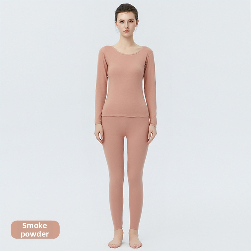 Ženski termalni set donjeg rublja od 100% pamuka – gornji dio i hlače, okrugli izrez, dugi rukavi, debeli materijal 201–250 g/m2, 100% pamuk, antistatički, održava toplinu, protiv pilinga
