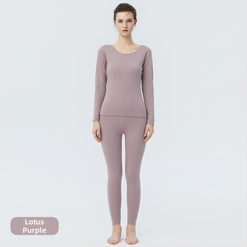 Ženski termalni set donjeg rublja od 100% pamuka – gornji dio i hlače, okrugli izrez, dugi rukavi, debeli materijal 201–250 g/m2, 100% pamuk, antistatički, održava toplinu, protiv pilinga