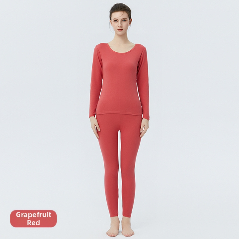 Ženski termalni set donjeg rublja od 100% pamuka – gornji dio i hlače, okrugli izrez, dugi rukavi, debeli materijal 201–250 g/m2, 100% pamuk, antistatički, održava toplinu, protiv pilinga