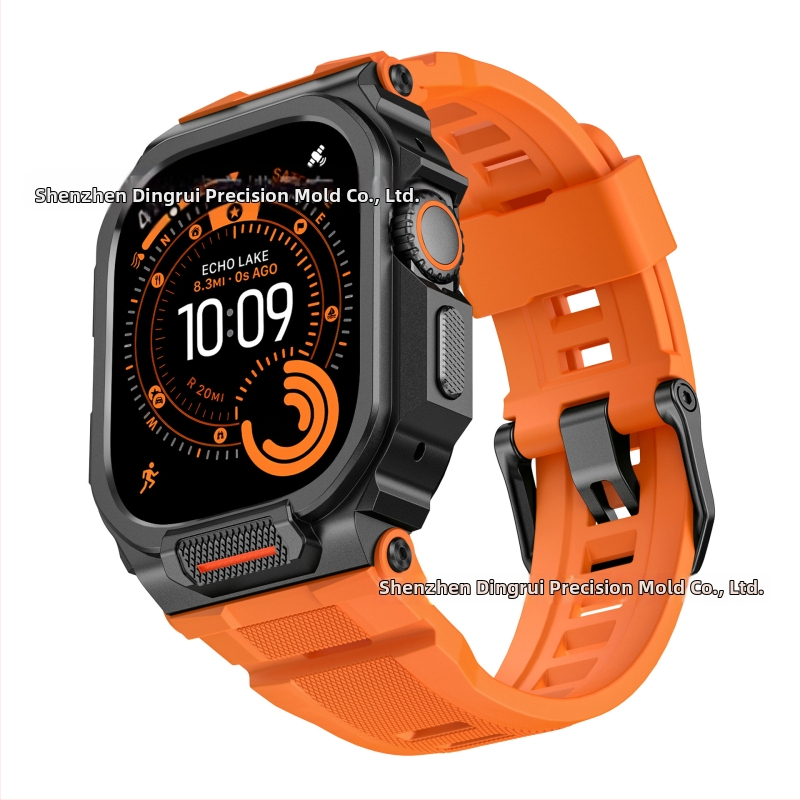 Dingrui Apple Watch pánt – sportos stílus, szilikon + cink ötvözet + rozsdamentes acél, Apple Watch-kompatibilis, tűcsat, 2025-ös kiadás