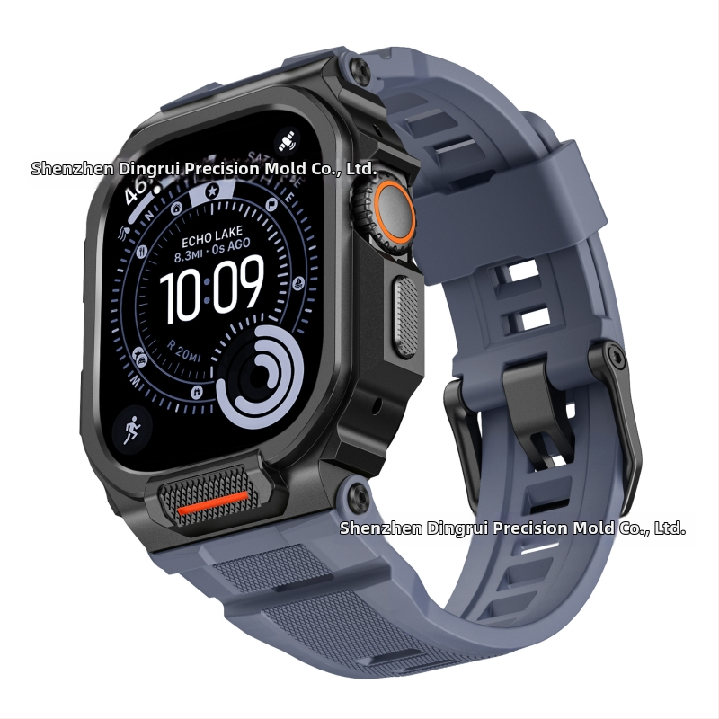 Dingrui Apple Watch pánt – sportos stílus, szilikon + cink ötvözet + rozsdamentes acél, Apple Watch-kompatibilis, tűcsat, 2025-ös kiadás