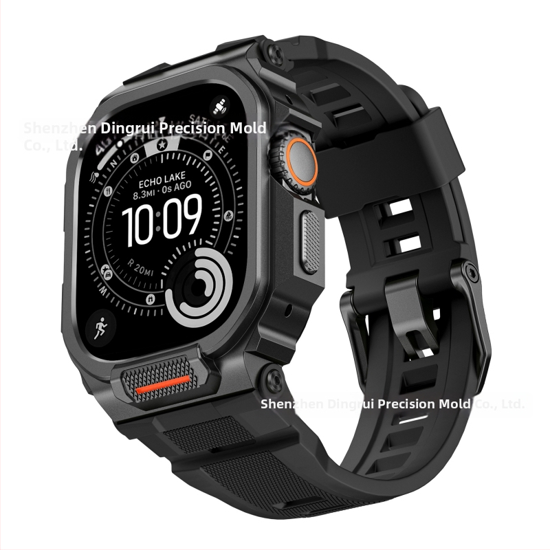 Dingrui Apple Watch pánt – sportos stílus, szilikon + cink ötvözet + rozsdamentes acél, Apple Watch-kompatibilis, tűcsat, 2025-ös kiadás