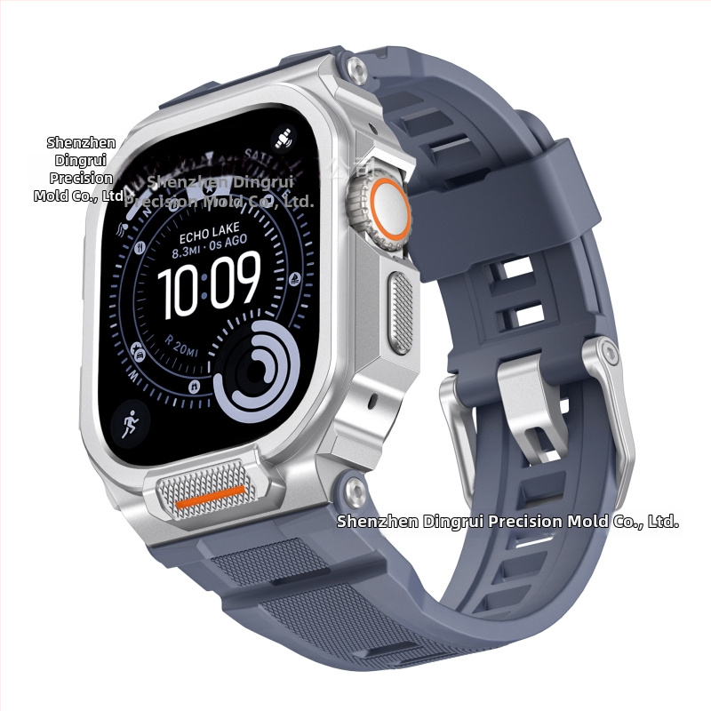 Dingrui Apple Watch pánt – sportos stílus, szilikon + cink ötvözet + rozsdamentes acél, Apple Watch-kompatibilis, tűcsat, 2025-ös kiadás