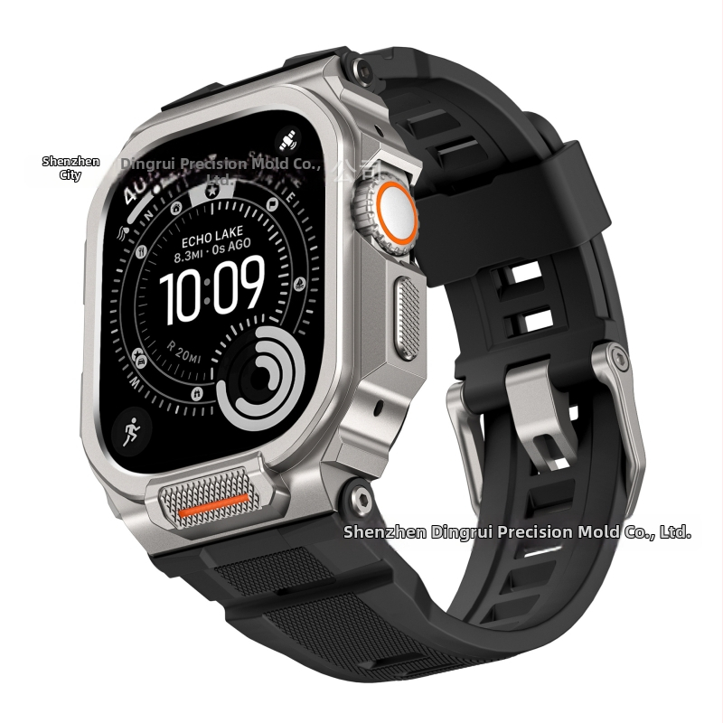 Dingrui Apple Watch pánt – sportos stílus, szilikon + cink ötvözet + rozsdamentes acél, Apple Watch-kompatibilis, tűcsat, 2025-ös kiadás