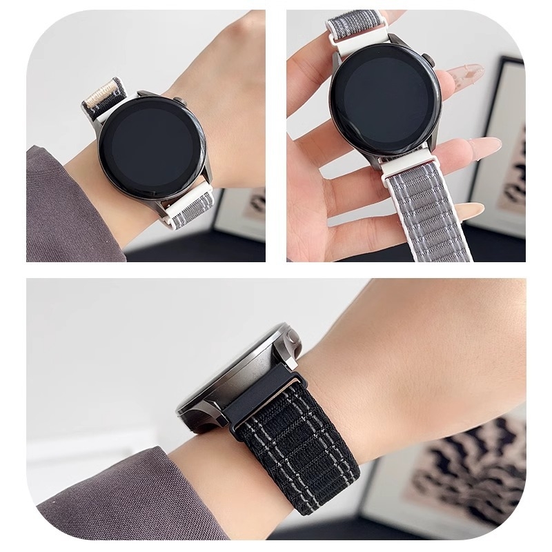 Nylon narukvica za sat s valovitim uzorkom, širine 20 mm, kompatibilna s Huawei, Samsung i Garmin