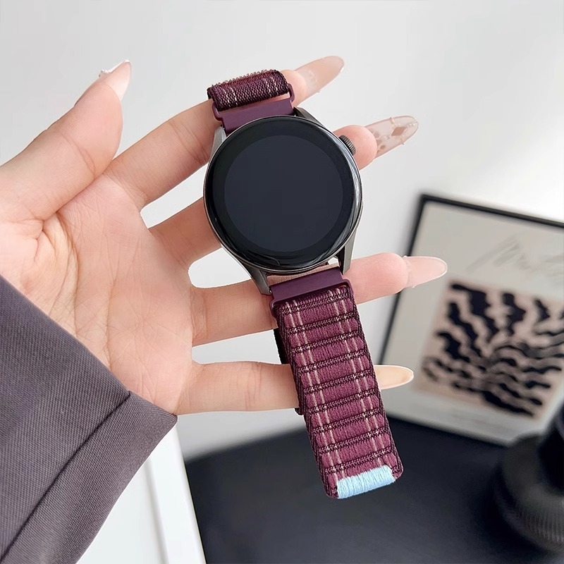 Nylon narukvica za sat s valovitim uzorkom, širine 20 mm, kompatibilna s Huawei, Samsung i Garmin