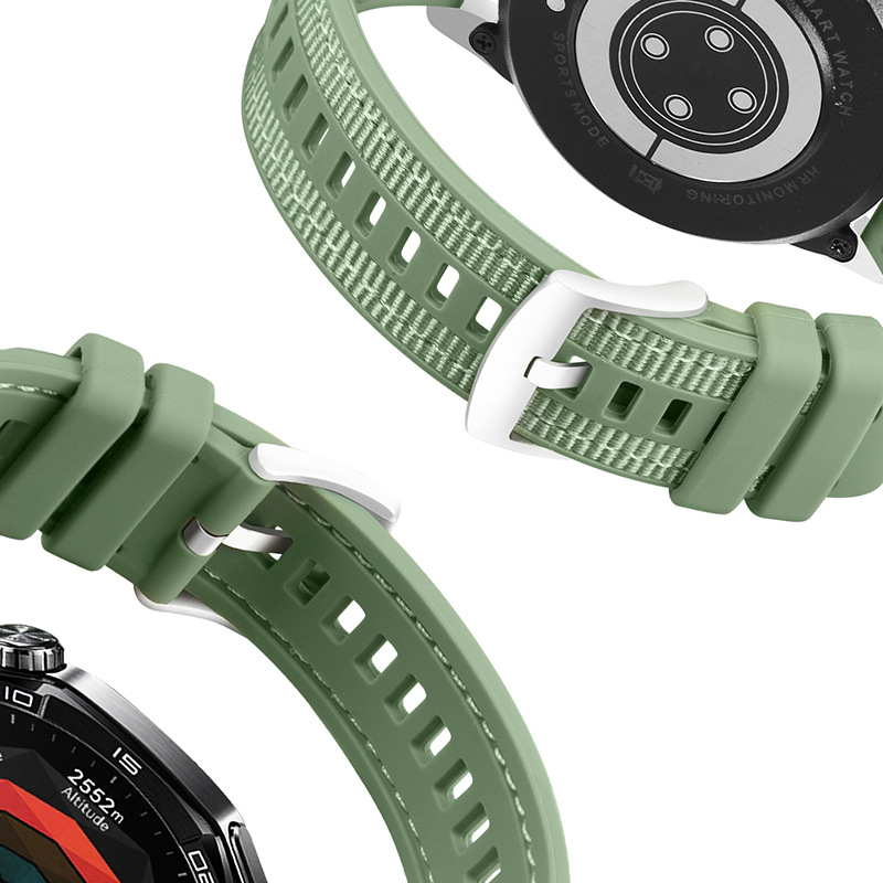 Silikonska narukvica za Huawei Watch GT5 s izgledom tkanog najlona, 46 mm, širina 22 mm, sportski stil, kopča s pinom