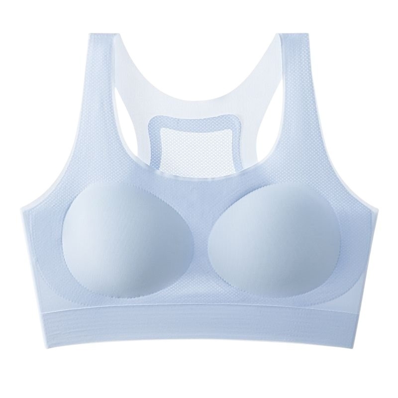 Sutien sport pentru femei, material ice silk, material principal: mătase, conținut de mătase sub 30%, model cu potrivire în culoare, stil Royal Sister Wind