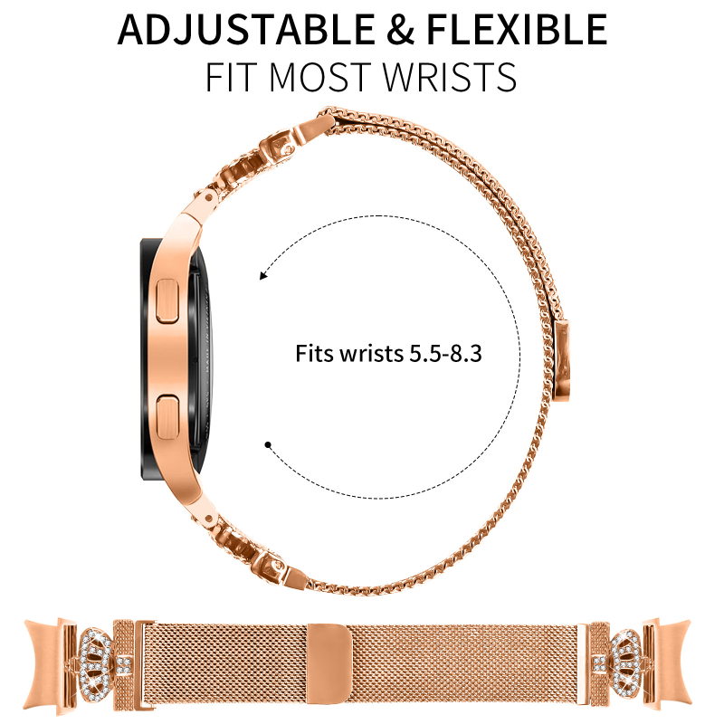 Metal Milanese magnetska narukvica za pametni sat Samsung Watch4/5/6/7 – 20 mm spojka, 40 g, magnetska kopča; kompatibilno sa Samsung, Huawei, Xiaomi
