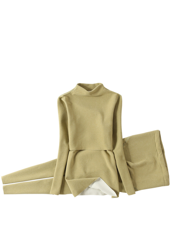 Nėščiosioms velūro termo komplektas su vidutinio aukščio kaklu, flisu viduje, rudens viršus ir kelnės žindymui po gimdymo