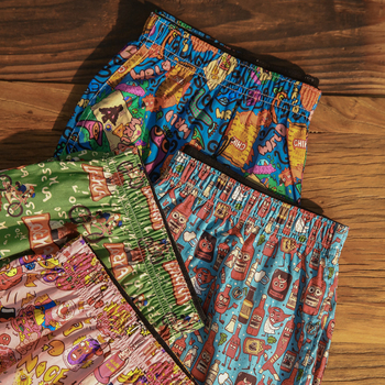 Boxeri pentru bărbați, talie medie, imprimeu cu flori rupte, bumbac țesut, respirabili