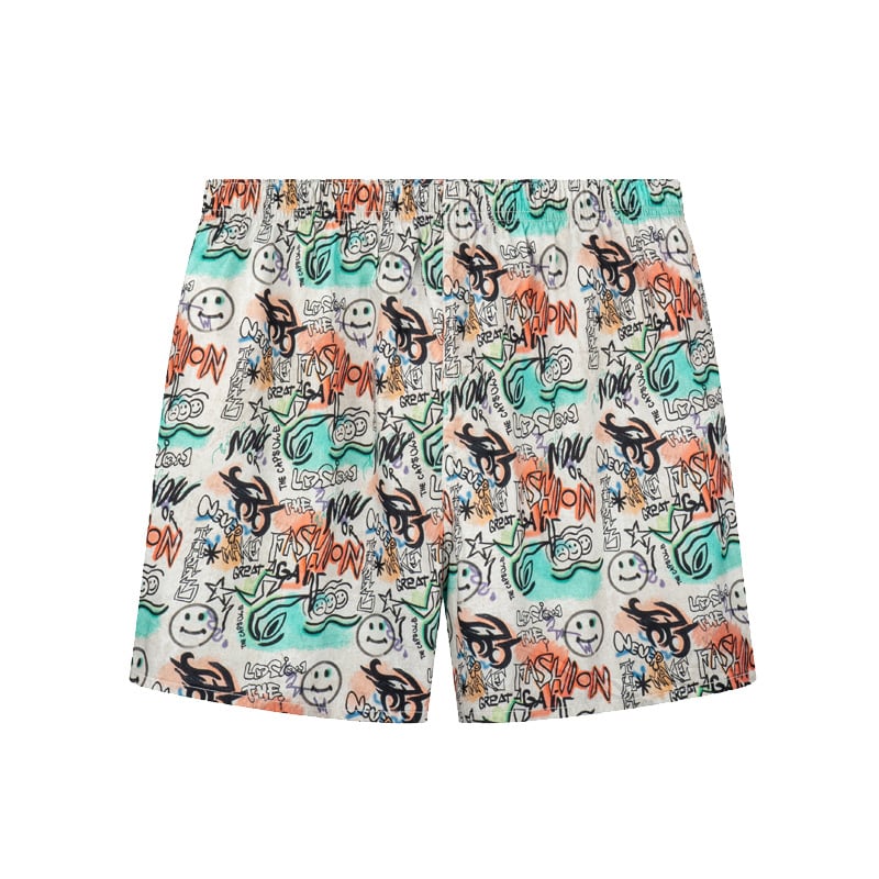 Boxeri pentru bărbați, talie medie, imprimeu cu flori rupte, bumbac țesut, respirabili