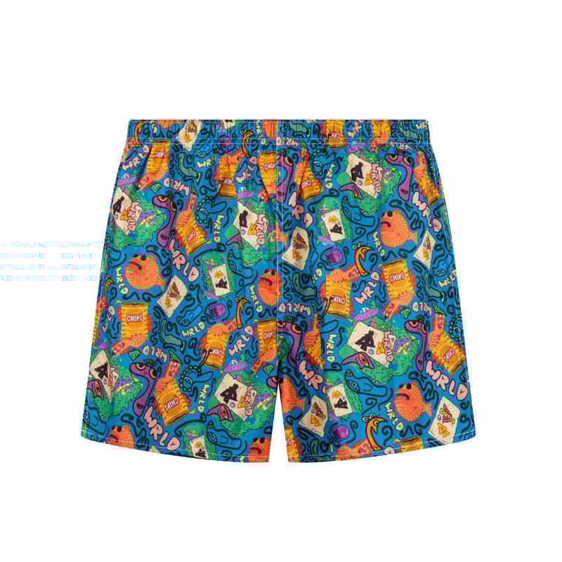 Boxeri pentru bărbați, talie medie, imprimeu cu flori rupte, bumbac țesut, respirabili