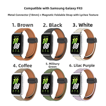Kožený remienok na hodinky Samsung Galaxy Fit3 s magnetickou sponou a rýchlym uvoľnením, 18 mm
