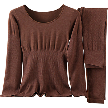 Set termic shapewear pentru femei – material nylon 201-250 g/m², fără cusături, top cu mânecă lungă și pantaloni, model uni, strat de bază pentru încălzire și remodelare corp
