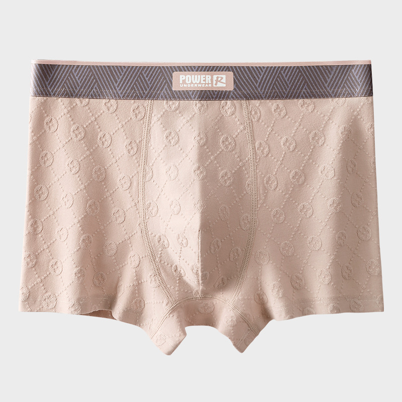 Plus veličine muške bokserice od čistog pamuka, udobne, širokog kroja, prozračne i udobne; antibakterijska podstava od svile od moruše; jacquard tkanina, sportski stil.