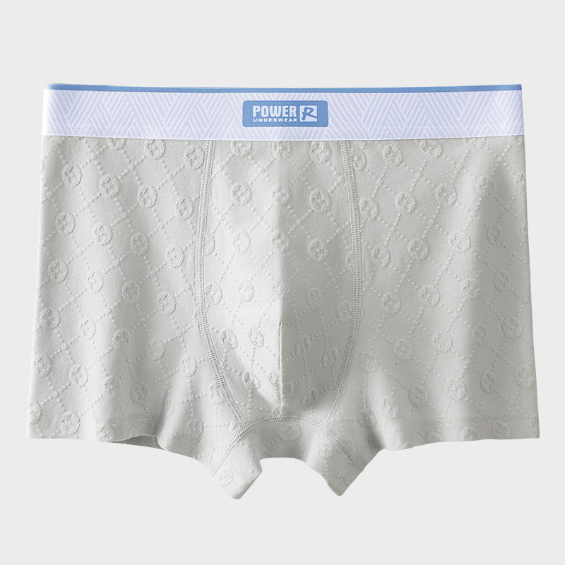 Plus veličine muške bokserice od čistog pamuka, udobne, širokog kroja, prozračne i udobne; antibakterijska podstava od svile od moruše; jacquard tkanina, sportski stil.