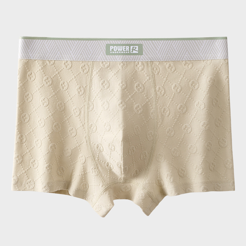Plus veličine muške bokserice od čistog pamuka, udobne, širokog kroja, prozračne i udobne; antibakterijska podstava od svile od moruše; jacquard tkanina, sportski stil.