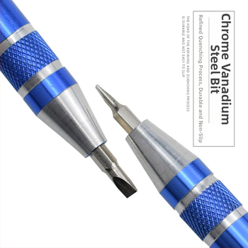 YICEN Metalinis rankinis daugiakryptis pieštuko tipo atsuktuvas su magnetine galva, Cr-V medžiaga, neizoliuotas, svoris 0.035 kg