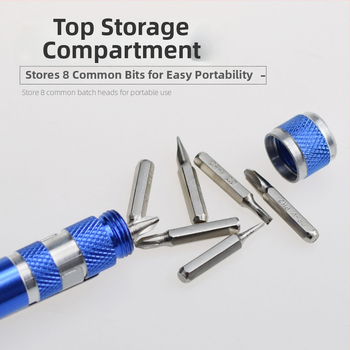 YICEN Metalinis rankinis daugiakryptis pieštuko tipo atsuktuvas su magnetine galva, Cr-V medžiaga, neizoliuotas, svoris 0.035 kg