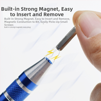 YICEN Metalinis rankinis daugiakryptis pieštuko tipo atsuktuvas su magnetine galva, Cr-V medžiaga, neizoliuotas, svoris 0.035 kg