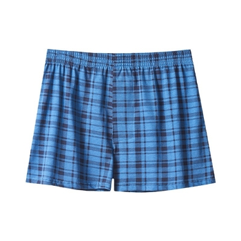 Boxer bărbați din bumbac, respirabili, talie medie, model în nuanțe asortate cu dungi/plaid, 95–100% bumbac, potriviți pentru toate anotimpurile.