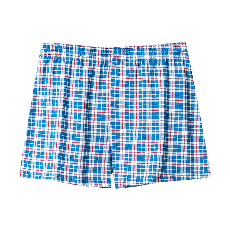 Boxer bărbați din bumbac, respirabili, talie medie, model în nuanțe asortate cu dungi/plaid, 95–100% bumbac, potriviți pentru toate anotimpurile.