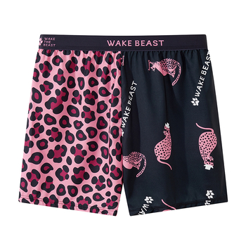 Muške hlače od ice silk s leopard uzorkom, širokog kroja, za kućnu i ležernu upotrebu