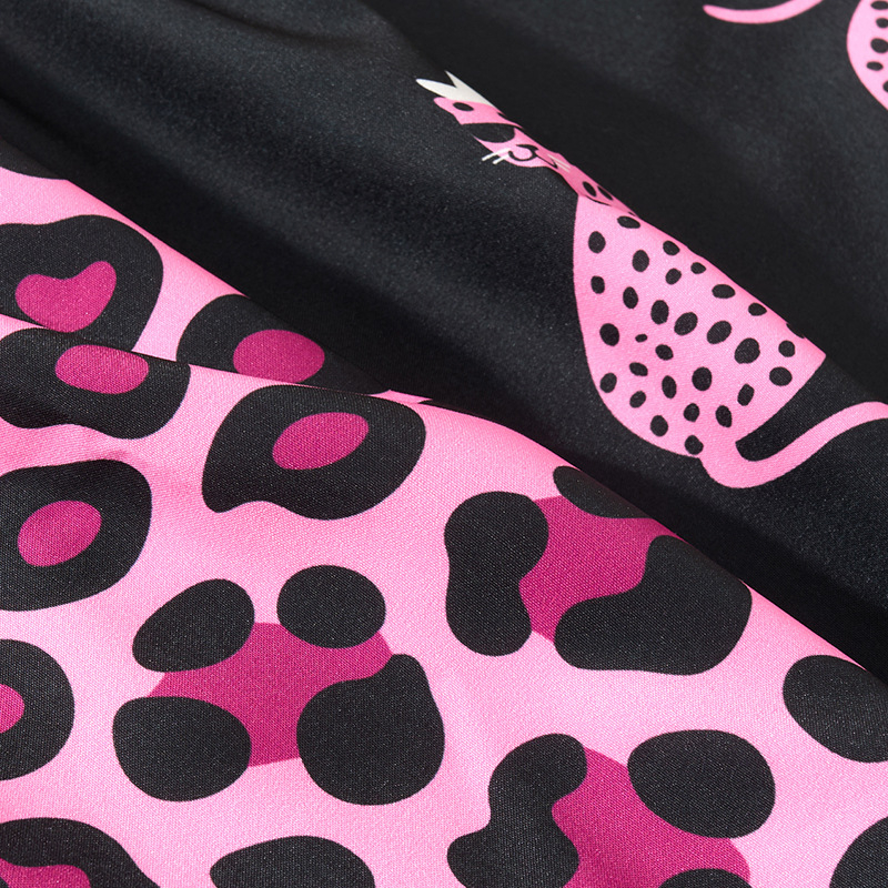 Muške hlače od ice silk s leopard uzorkom, širokog kroja, za kućnu i ležernu upotrebu