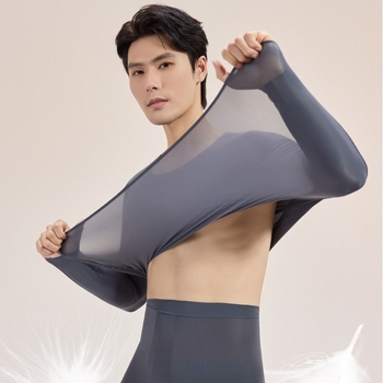 Uniszex ultra vékony nejlon termo alapréteg készlet, kerek nyakkal, bőr-alap réteg felsővel, melegítésre (81–100 g/m²)