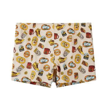 Muške boxerbriefs od 100% pamuka, slobodnog kroja, srednje visine pojasa, prozračne, s cvjetnim uzorkom