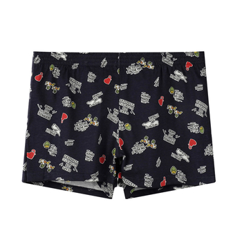 Muške boxerbriefs od 100% pamuka, slobodnog kroja, srednje visine pojasa, prozračne, s cvjetnim uzorkom