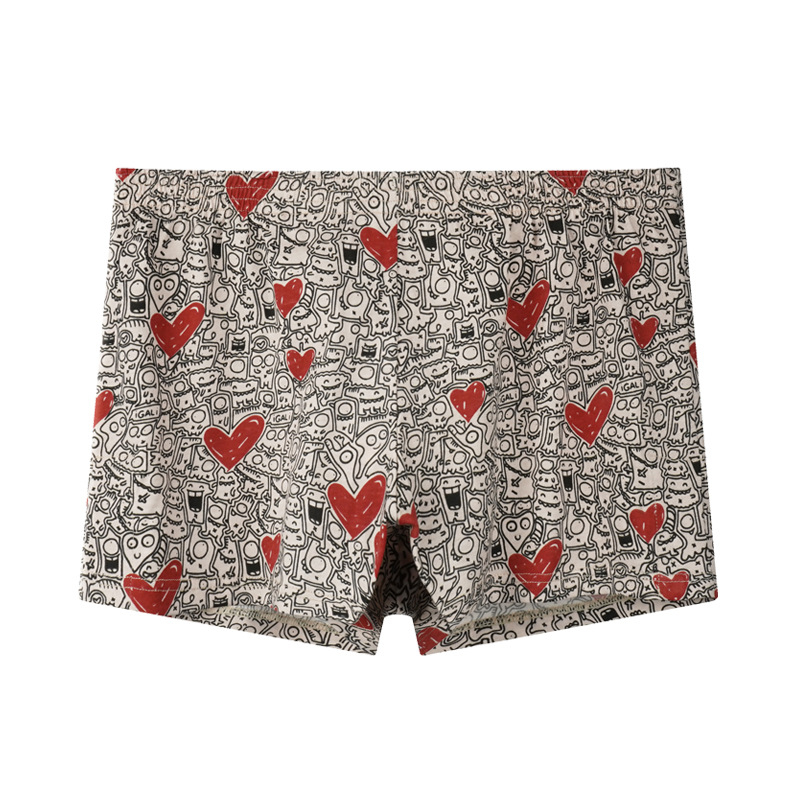 Muške boxerbriefs od 100% pamuka, slobodnog kroja, srednje visine pojasa, prozračne, s cvjetnim uzorkom