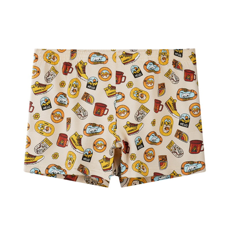 Muške boxerbriefs od 100% pamuka, slobodnog kroja, srednje visine pojasa, prozračne, s cvjetnim uzorkom