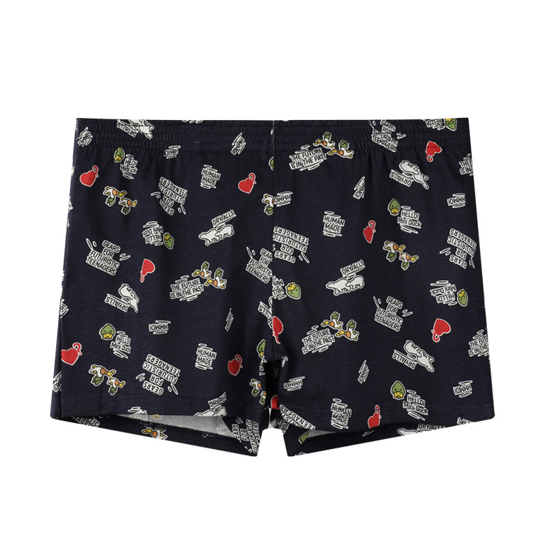 Muške boxerbriefs od 100% pamuka, slobodnog kroja, srednje visine pojasa, prozračne, s cvjetnim uzorkom