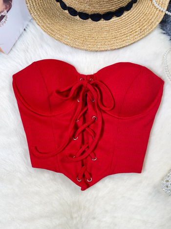 Top cu insert pentru bust și bretele detașabile, croială în formă de A, vară 2024, pentru femei