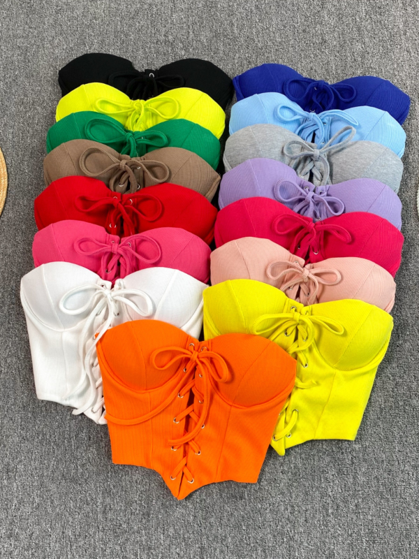 Top cu insert pentru bust și bretele detașabile, croială în formă de A, vară 2024, pentru femei