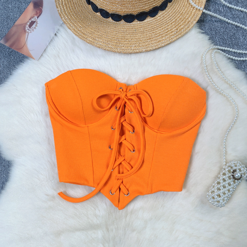 Top cu insert pentru bust și bretele detașabile, croială în formă de A, vară 2024, pentru femei