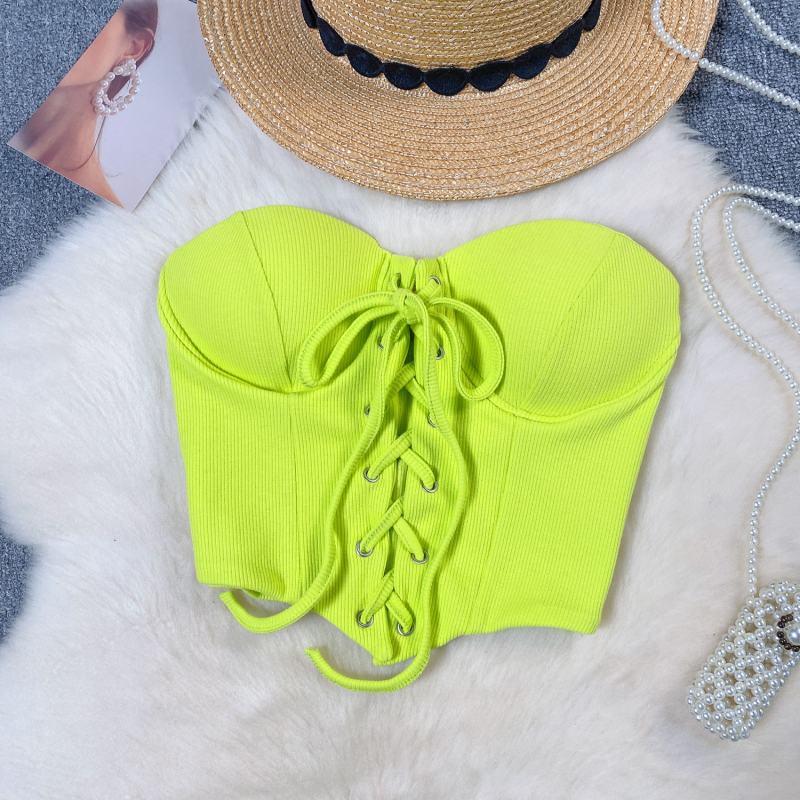 Top cu insert pentru bust și bretele detașabile, croială în formă de A, vară 2024, pentru femei