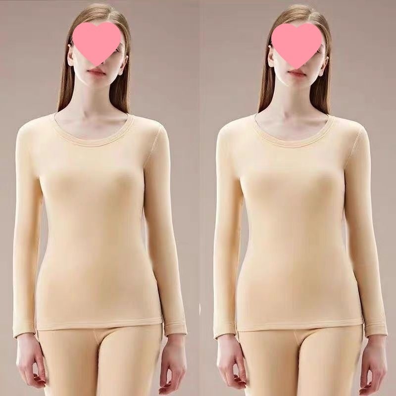 Moterų terminis apatinių komplektas su ilgu viršutiniu ir kelnėmis, aptemptas siluetas, aukšta juosta, rudens-žiemos pagrindinis sluoksnis — Poliesteris; pagrindinis audinys: triušio kailis; ekstra storas 401–500 g/m²; vienas sluoksnis; liesas kirpimas