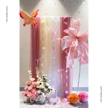 Розов комплект за декорация на сватбена стая – материал: прежда; за сватба; други сватбени принадлежности