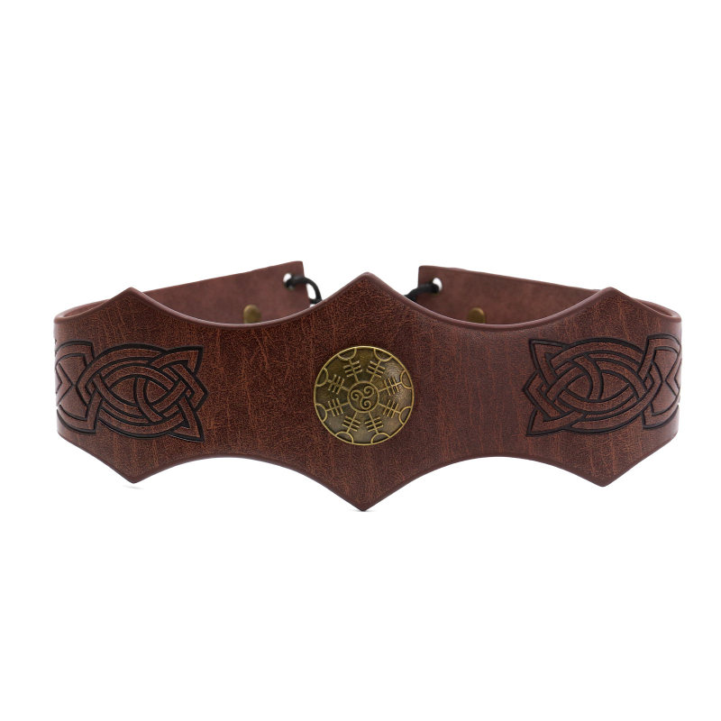 Ficino Accesorii cosplay medieval-Viking: bandă pentru frunte, lanț talie și brățară retro pentru încheietura mâinii, pentru adulți — lansare iarna 2025